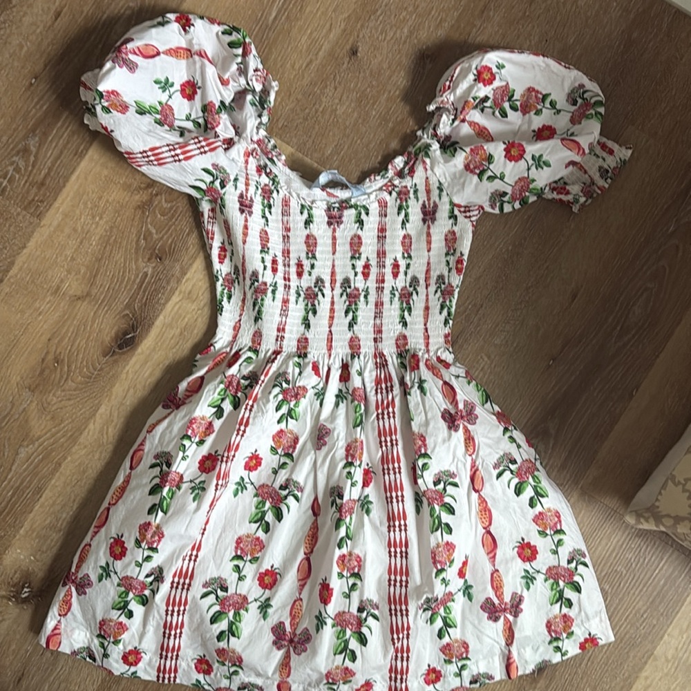 Mommy and me Match Hill House Floral Striped Dress - Red and Green - Picture 2 of 3